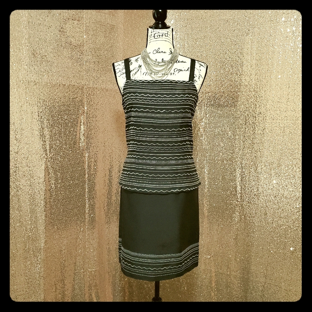 NWT -  Casual Corner Black/White Blouse Skirt Set